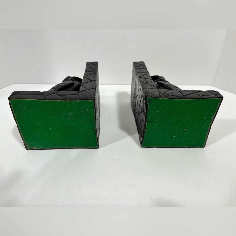 VINTAGE STONE BLACK OWL BOOK ENDS - Picture 9 of 16